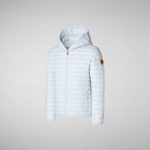 Boys' Huey Hooded Puffer Jacket in Foam Grey - Spring Summer 2024 Boys' Collection | Save The Duck
