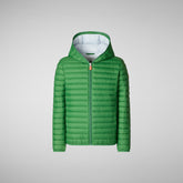 Boys' Huey Hooded Puffer Jacket in Rainforest Green - Spring Summer 2024 Boys' Collection | Save The Duck