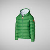Boys' Huey Hooded Puffer Jacket in Rainforest Green - Boys | Save The Duck