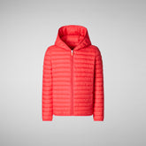 Boys' Huey Hooded Puffer Jacket in Jack Red | Save The Duck