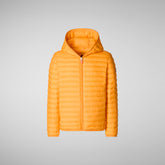 Boys' Huey Hooded Puffer Jacket in Sunshine Orange - All Save The Duck Products | Save The Duck