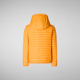 Boys' Huey Hooded Puffer Jacket in Sunshine Orange - Spring Summer 2024 Boys' Collection | Save The Duck