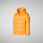 Boys' Huey Hooded Puffer Jacket in Sunshine Orange - Spring Summer 2024 Boys' Collection | Save The Duck