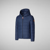 Boys' Huey Hooded Puffer Jacket in Navy Blue - Spring Summer 2024 Boys' Collection | Save The Duck