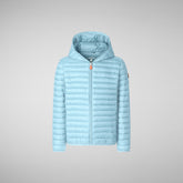 Boys' Huey Hooded Puffer Jacket in Ozone Blue - GIGA Collection | Save The Duck