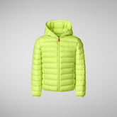 Boys' Hooded Animal free Puffer Jacket Dony in lichen green - Fall-Winter 2024 Boys' collection | Save The Duck