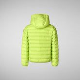 Boys' Hooded Animal free Puffer Jacket Dony in lichen green - Fall-Winter 2024 Boys' collection | Save The Duck