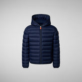 Boys' Hooded Animal free Puffer Jacket Dony in Navy blue - Boys' Animal-Free Puffer Jackets | Save The Duck