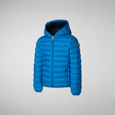 Boys' Hooded Animal free Puffer Jacket Dony in blue berry | Save The Duck