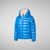 Boys' animal free puffer jacket Gavin in blue berry - Kids | Save The Duck