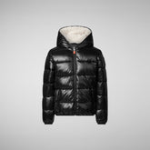 Boys' Gavin Hooded Puffer Jacket in Black | Save The Duck