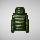 Boys' Gavin Hooded Puffer Jacket in Pine Green - Fall Winter 2023 Kids' Collection | Save The Duck