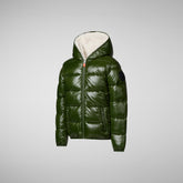 Boys' Gavin Hooded Puffer Jacket in Pine Green - Fall Winter 2023 Boys' Collection | Save The Duck