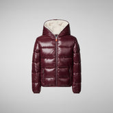 Boys' Gavin Hooded Puffer Jacket in Burgundy Black - New Arrivals | Save The Duck
