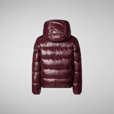 Boys' Gavin Hooded Puffer Jacket in Burgundy Black - New Arrivals | Save The Duck