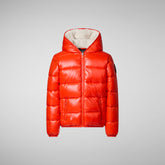 Boys' Gavin Hooded Puffer Jacket in Poppy Red - Boys | Save The Duck