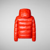 Boys' Gavin Hooded Puffer Jacket in Poppy Red - SaveTheDuck Sale | Save The Duck