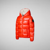 Boys' Gavin Hooded Puffer Jacket in Poppy Red - SaveTheDuck Sale | Save The Duck