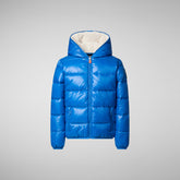 Boys' Gavin Hooded Puffer Jacket in Blue Berry | Save The Duck