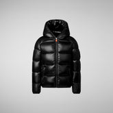 Boy's Artie Hooded Puffer Jacket in Black - New In Boy | Save The Duck