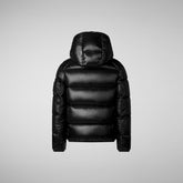 Boy's Artie Hooded Puffer Jacket in Black | Save The Duck