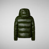 Boys' Hooded Animal free Puffer Jacket Artie in Pine Green - Boys' Animal-Free Puffer Jackets | Save The Duck