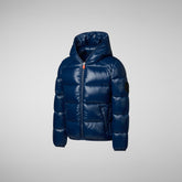 Boy's Artie Hooded Puffer Jacket in Ink Blue | Save The Duck