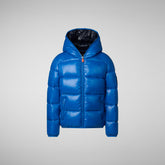 Boy's Artie Hooded Puffer Jacket in Blue Berry | Save The Duck