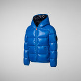 Boy's Artie Hooded Puffer Jacket in Blue Berry - New In Boy | Save The Duck