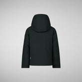 Boys' Boky Hooded Jacket in Green Black - Boys' Raincoats & Windbreakers | Save The Duck