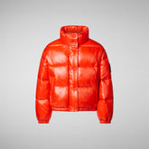 Girls' Cini Puffer Jacket in Poppy Red | Save The Duck