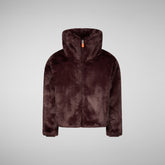 Girls' Ceri Faux Fur Reversible Jacket in Burgundy Black - SaveTheDuck Sale | Save The Duck