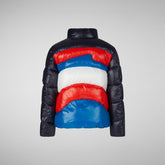 Boys' Ilon Hooded Puffer Jacket in Multicolor Blue Black - Kids' Icons Collection | Save The Duck
