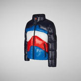 Boys' Ilon Hooded Puffer Jacket in Multicolor Blue Black - Fall Winter 2023 Boys' Collection | Save The Duck
