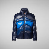 Boys' Ilon Hooded Puffer Jacket in Blue Waves - Boys Raincoats | Save The Duck