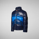 Boys' Ilon Hooded Puffer Jacket in Blue Waves - SaveTheDuck Sale | Save The Duck
