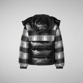 Boys' Zai Puffer Jacket with Detachable Hood in Check Off White | Save The Duck