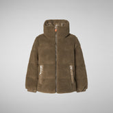 Girls' Onis Puffer Jacket in Mud Grey - SaveTheDuck Sale | Save The Duck