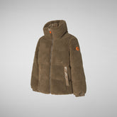 Girls' Onis Puffer Jacket in Mud Grey - SaveTheDuck Sale | Save The Duck