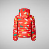 Unisex Kids' Lobster Puffer Jacket in Red Cars & Signs | Save The Duck