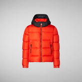 Boys' Rumex Hooded Puffer Jacket in Poppy Red | Save The Duck