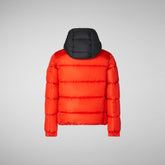 Boys' Rumex Hooded Puffer Jacket in Poppy Red | Save The Duck