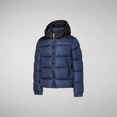 Boys' Rumex Hooded Puffer Jacket in Navy Blue - Fall Winter 2023 Kids' Collection | Save The Duck