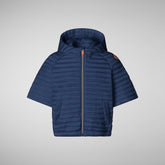 Girls' Gia Hooded Puffer Jacket in Navy Blue | Save The Duck