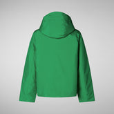 Unisex Kids' Rin Hooded Rain Jacket in Rainforest Green - Boys | Save The Duck