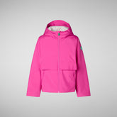 Unisex Kids' Rin Hooded Rain Jacket in Fuchsia Pink - Kids' Collection | Save The Duck