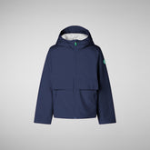 Unisex Kids' Rin Hooded Rain Jacket in Navy Blue - Boys | Save The Duck