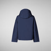 Unisex Kids' Rin Hooded Rain Jacket in Navy Blue | Save The Duck