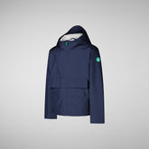 Unisex Kids' Rin Hooded Rain Jacket in Navy Blue - Rainwear | Save The Duck