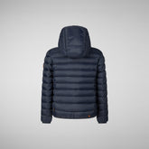 Boys' animal free Puffer jacket with teddy lining Finnegan in blue black - Kids | Save The Duck